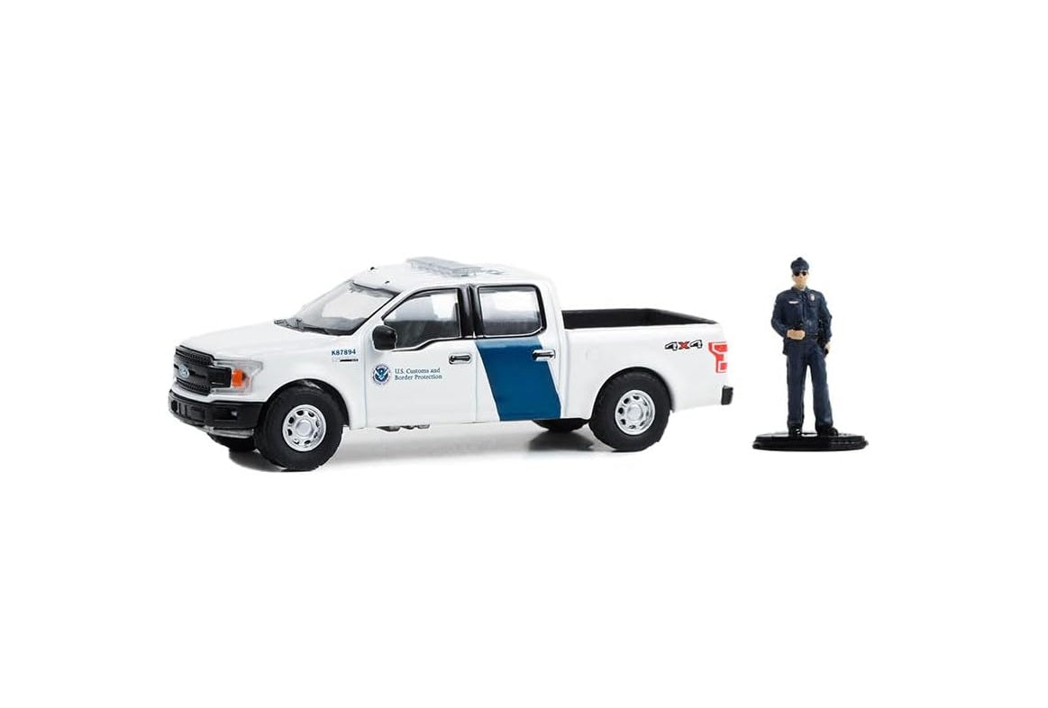 2018 Ford F-150 XLT U.S. Customs and Border Protection with Customs Officer Series Hobby Shop - Greenlight - Scala 1/64