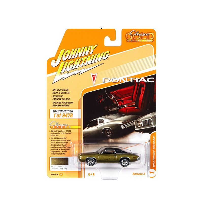 1973 Pontiac Grand Am Golden Olive Poly "Classic Gold Collection" - Johnny Lightning - Scala 1/64