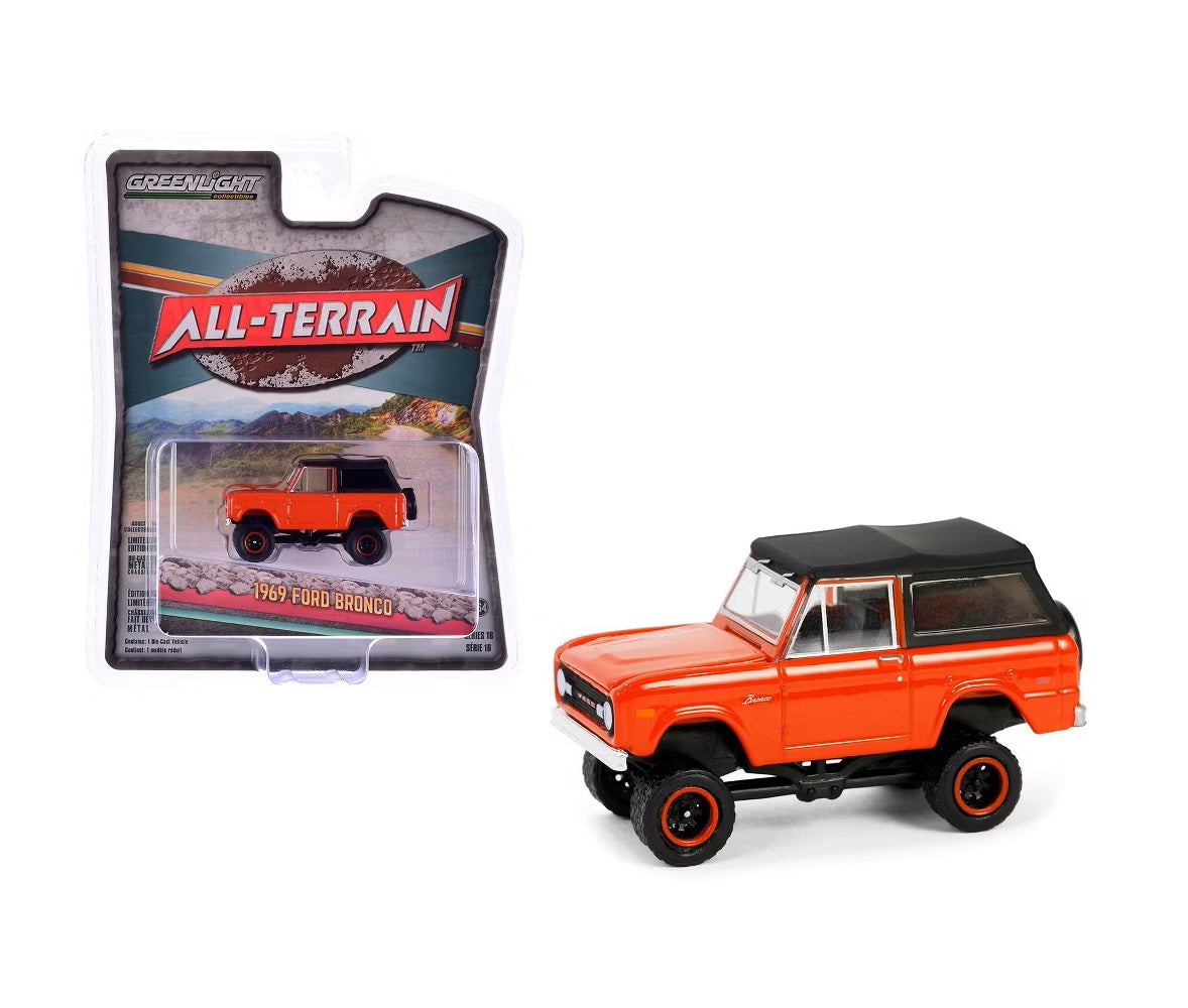 1969 Ford Bronco Poppy Red - Series All Terrain - Greenlight - Scala 1/64