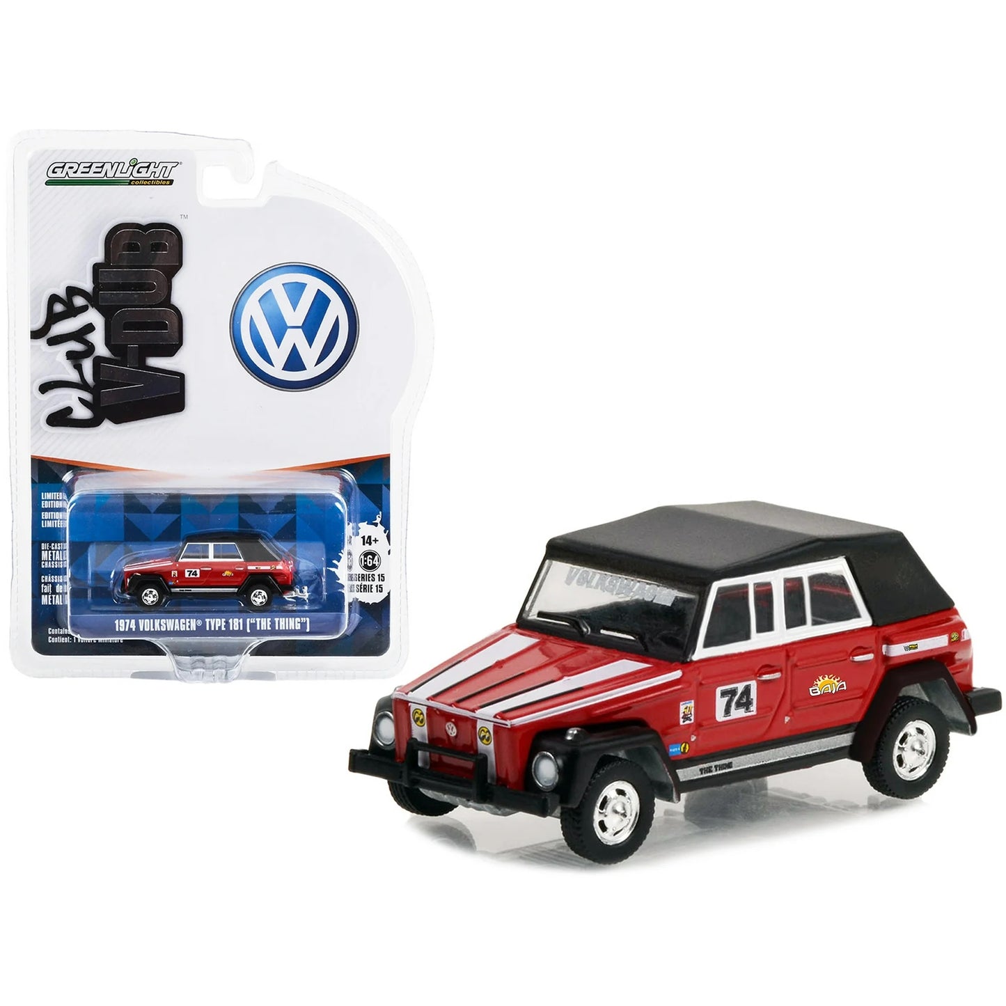 1974 Volkswagen Type 181 (The Thing) Baja Red - Club V-Dub - Greenlight - Scala 1/64