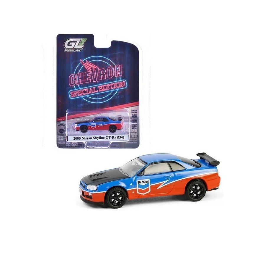 2000 Nissan Skyline GT-R (R34) "Chevron Special Edition" - Greenlight - Scala 1/64