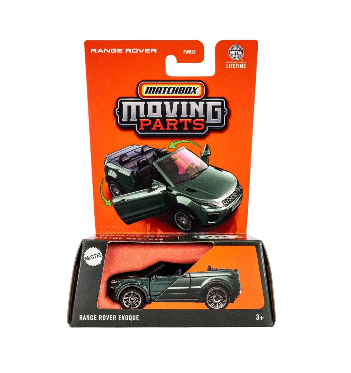 Range Rover Evoque Cabriolet - Matchbox Moving Parts - Scala 1/64 Circa