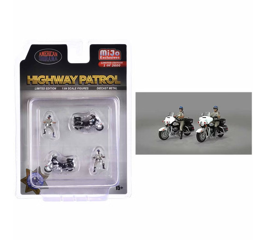 American Diorama - "Highway Patrol" Figures Set MiJo Exclusives - Scala 1/64 AD-64529MJ