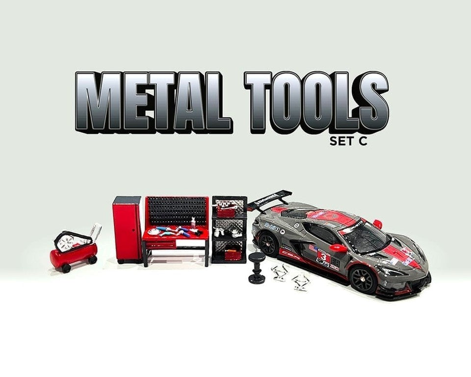 "Metal Tools" Set C of 7 Pieces Limited Edition MiJo Exclusives - American Diorama - Scala 1/64 AD-2419MJ