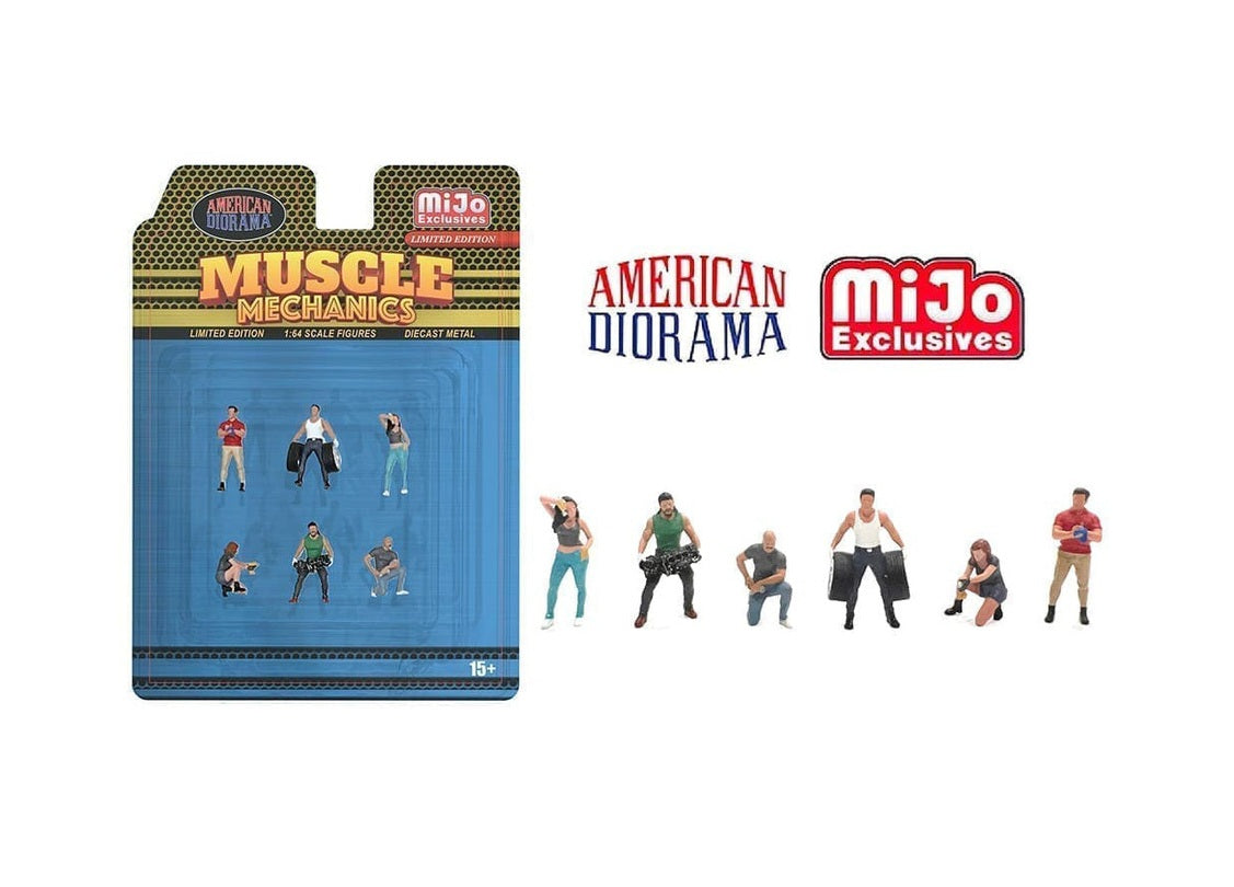 "Muscle Mechanics" Set Figure of 6 Pieces Limited Edition MiJo Exclusives - American Diorama - Scala 1/64 AD-2417MJ