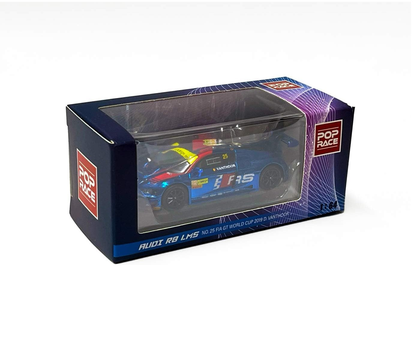 Audi R8 LMS FIA GT World Cup 2019 #25 Team WRT Dries Vanthoor - Pop Race - Scala 1/64 PR64-R8LMS-19MGT25-WB