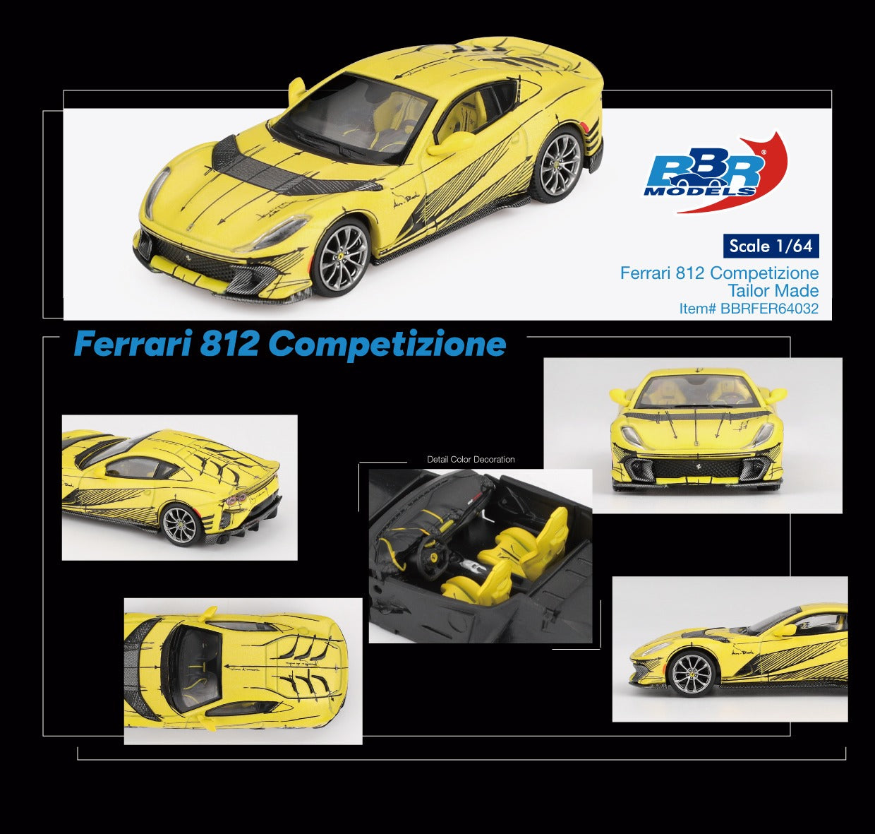 Ferrari 812 Competizione Tailor Made 2021 - BBR Models - Scala 1/64 BBRFER64032