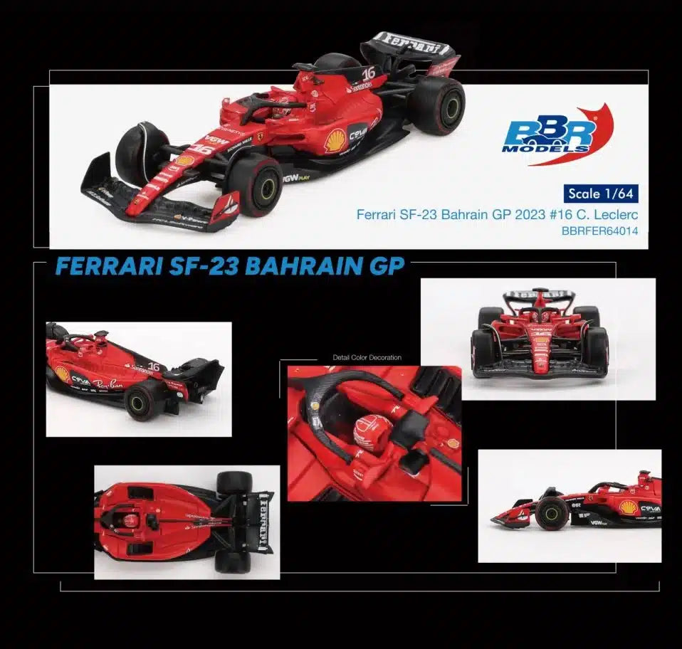 Ferrari SF23 #16 Charles Leclerc Bahrain GP 2023 - BBR Models - Scala 1/64 BBRFER64014