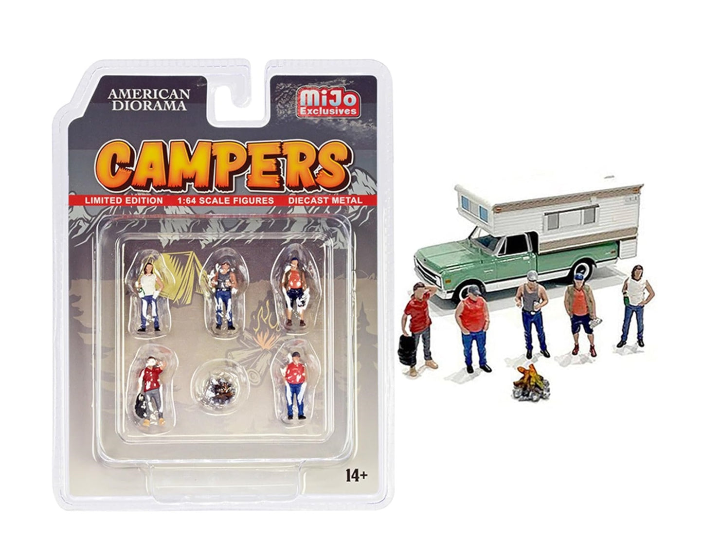 Campers Metal Figures Set MiJo Exclusives - American Diorama - Scala 1/64 AD-76489MJ