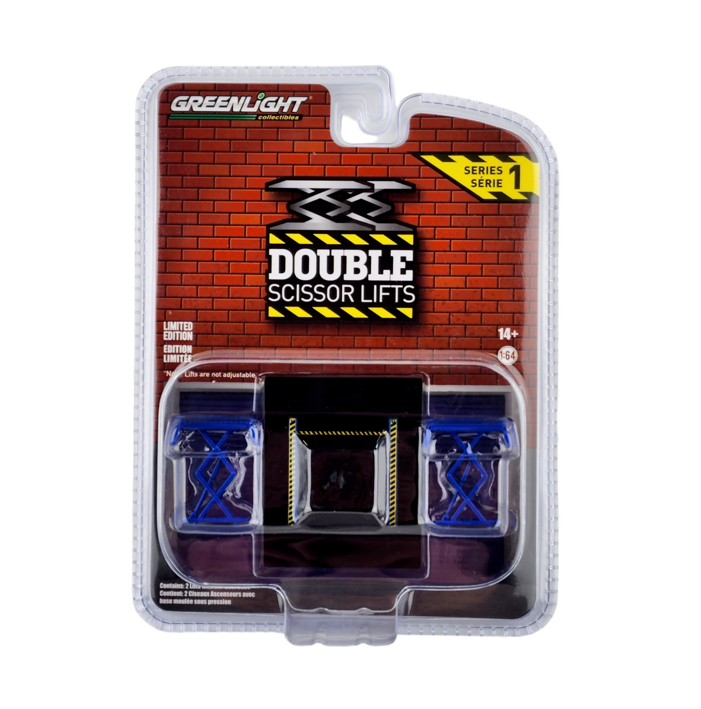 Double Scissor Lifts blue - Greenlight - Scala 1/64
