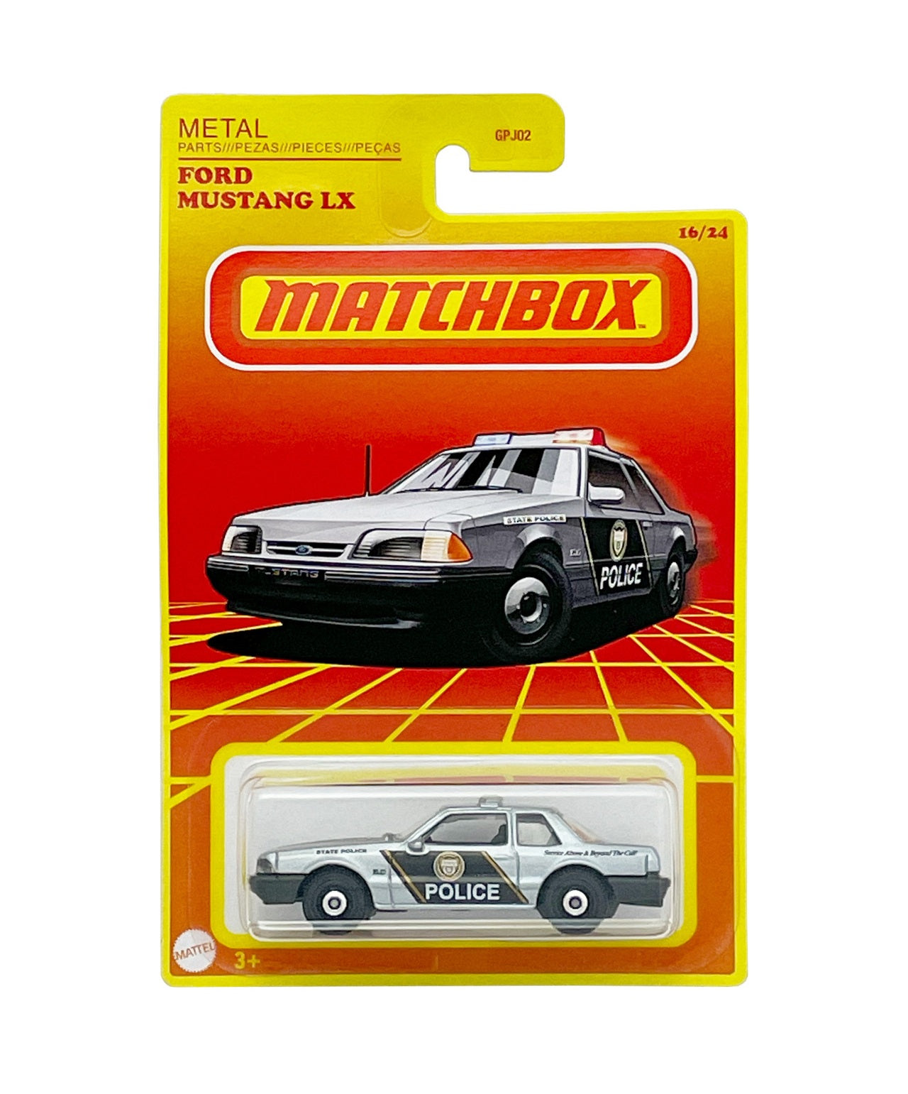 Ford Mustang LX Police - Series Retro 16/24 - Matchbox - Scala 1/64 Circa