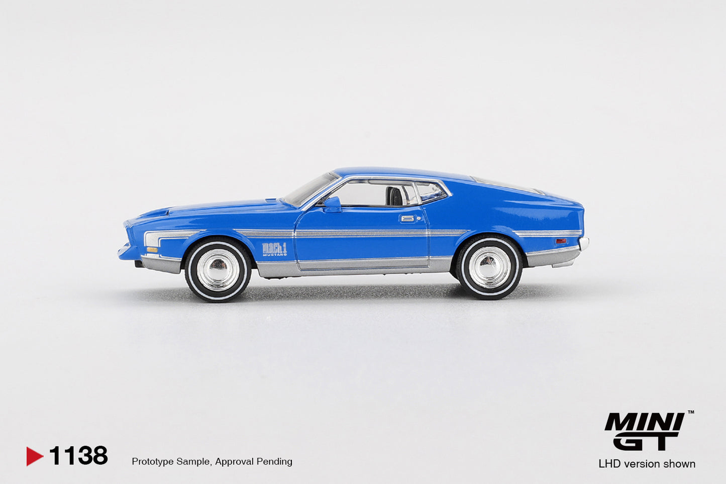 Mini GT - Ford Mustang Mach 1 Grabber Blue 1971 - Scala 1-64 MGT01138-L