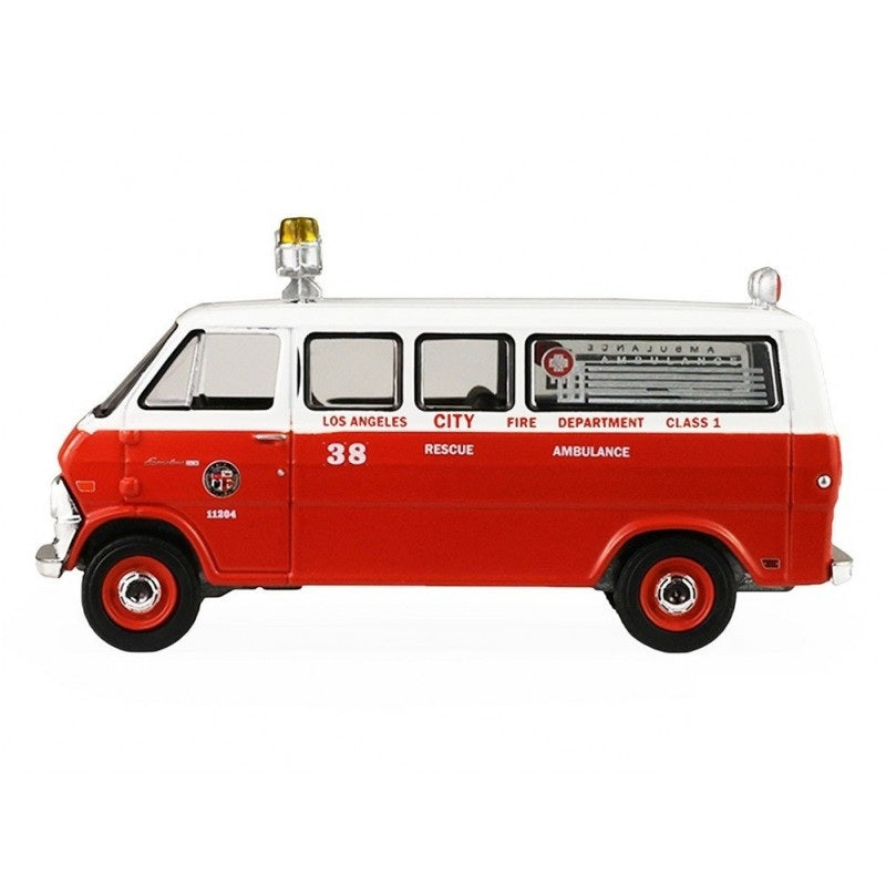 Greenlight - 1969 Ford Econoline Ambulance - Los Angeles Fire Department - Fire Rescue Series - Scala 1/64