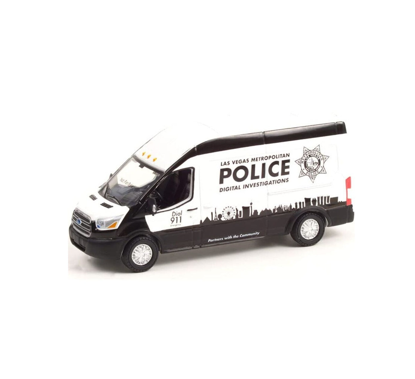 2019 Ford Transit LWB High Roof Las Vegas Metro Police - Route Runners - Greenlight - Scala 1/64