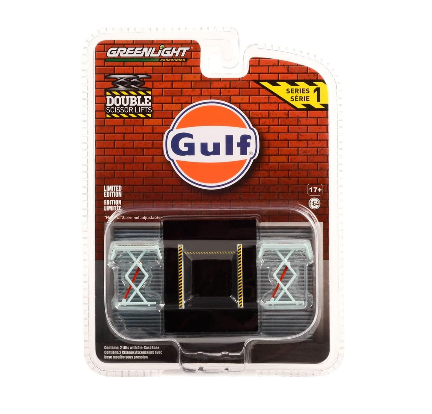 Gulf Oil - Double Scissor Lifts - Greenlight - Scala 1/64