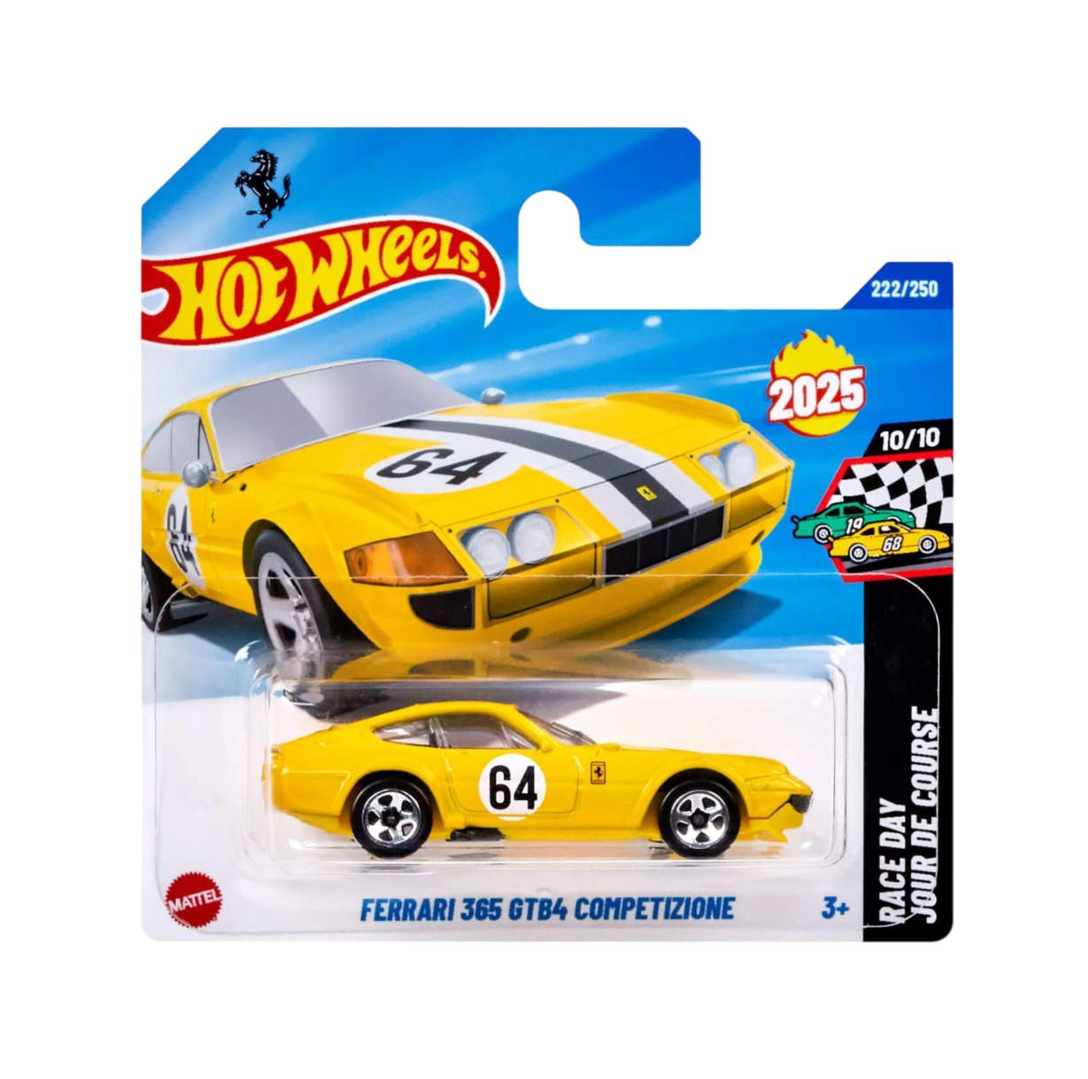 Ferrari 365 GTB4 Competizione Yellow - HW Race Day 10/10 - Hot Wheels - Scala 1/64 Circa