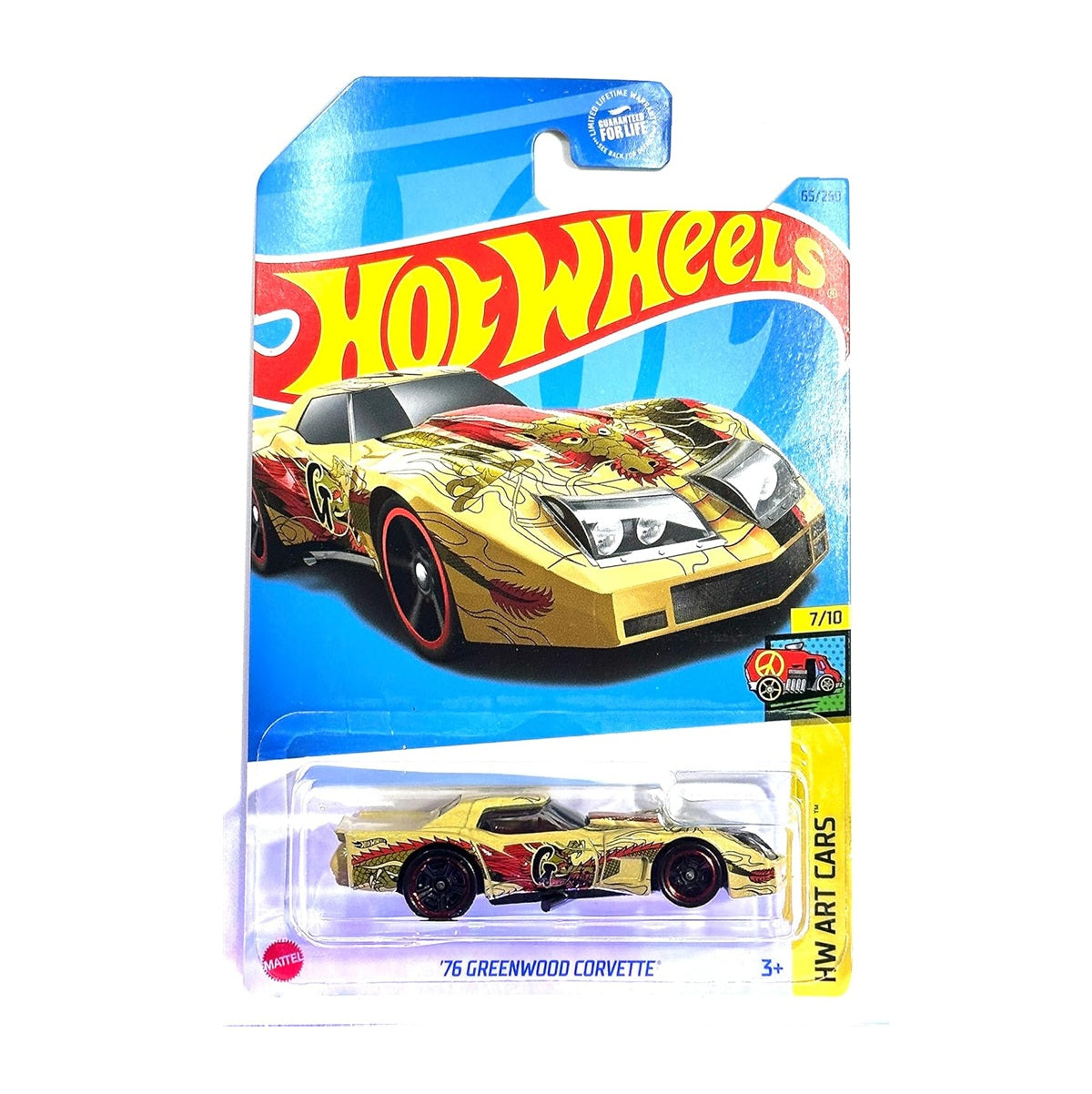 `76 Greenwood Corvette Gold - Hot Wheels - HW Art Cars 7/10 - Scala 1/64 Circa