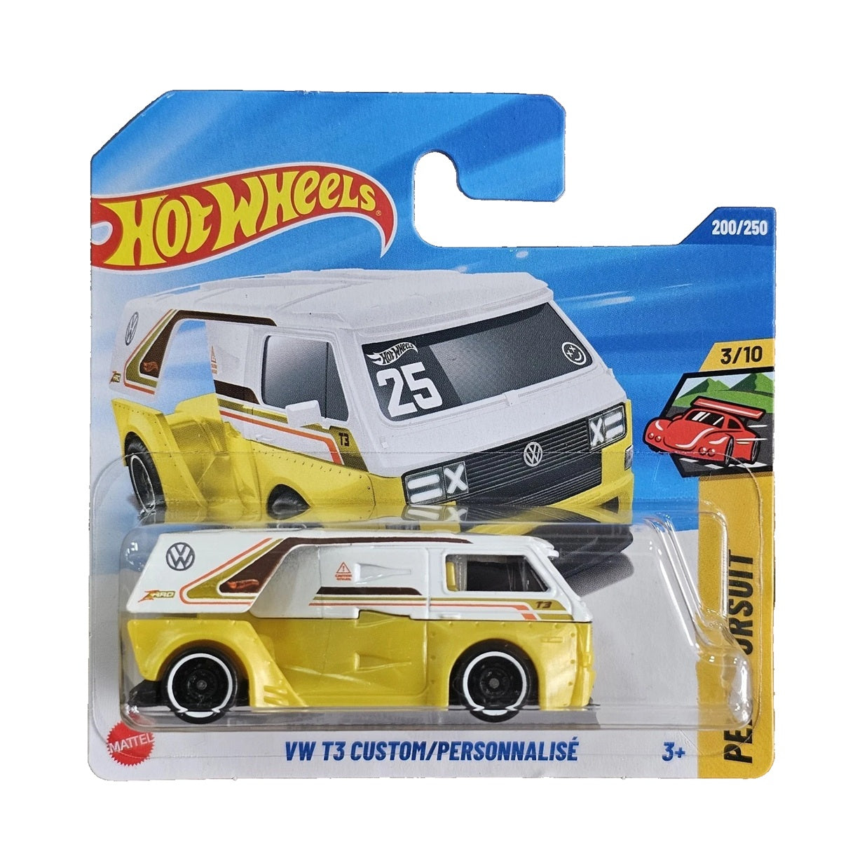 Volkswagen T3 Custom Yellow - HW Peak Pursuit 3/10 - Hot Wheels - Scala 1/64 Circa