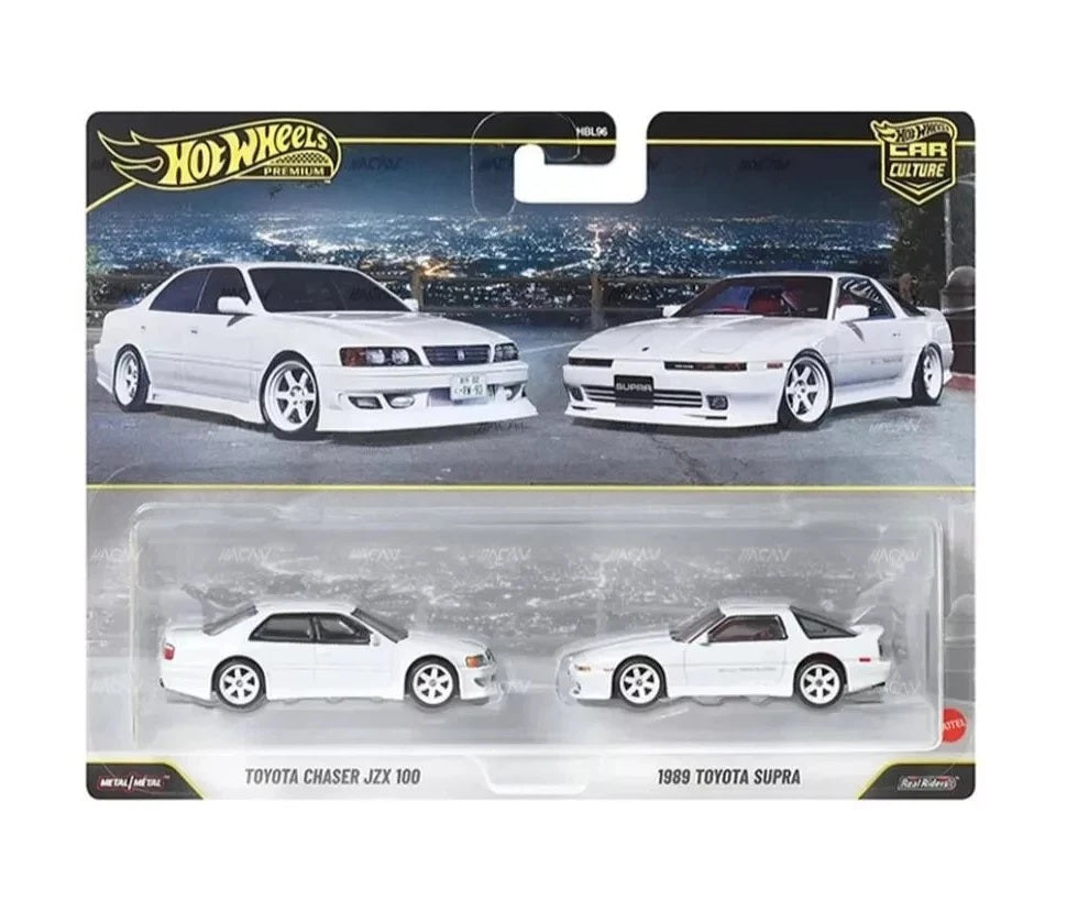 2-Pack Toyota Chaser JZX 100 1989 - Tpyota Supra - Hot Wheels Premium - Scala 1/64