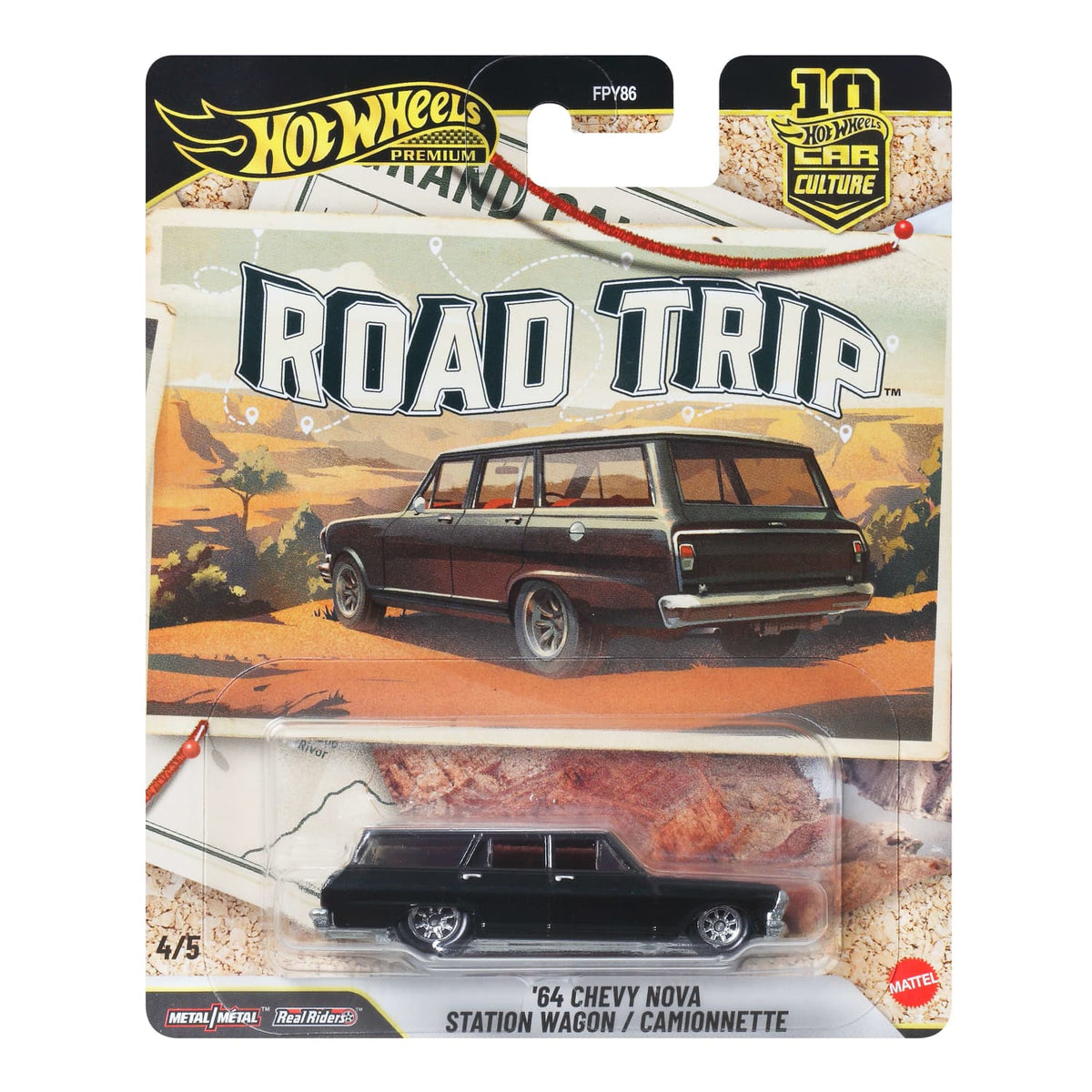 Hot Wheels Premium - ’64 Chevy Nova Station Wagon Road Trip Series - Scala 1/64