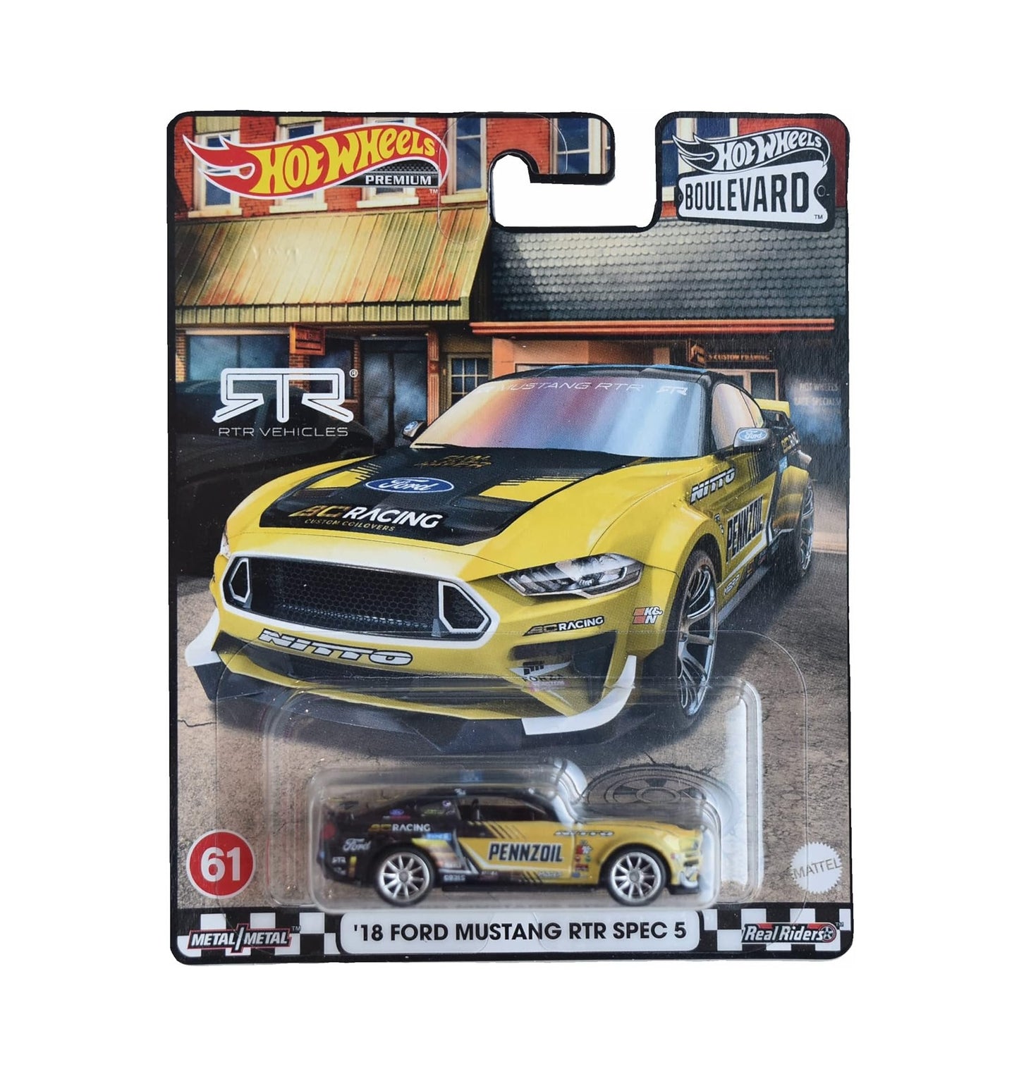 '18 Ford Mustang RTR Spec 5 Pennzoil #61 - Series Boulevard - Hot Wheels Premium - Scala 1/64