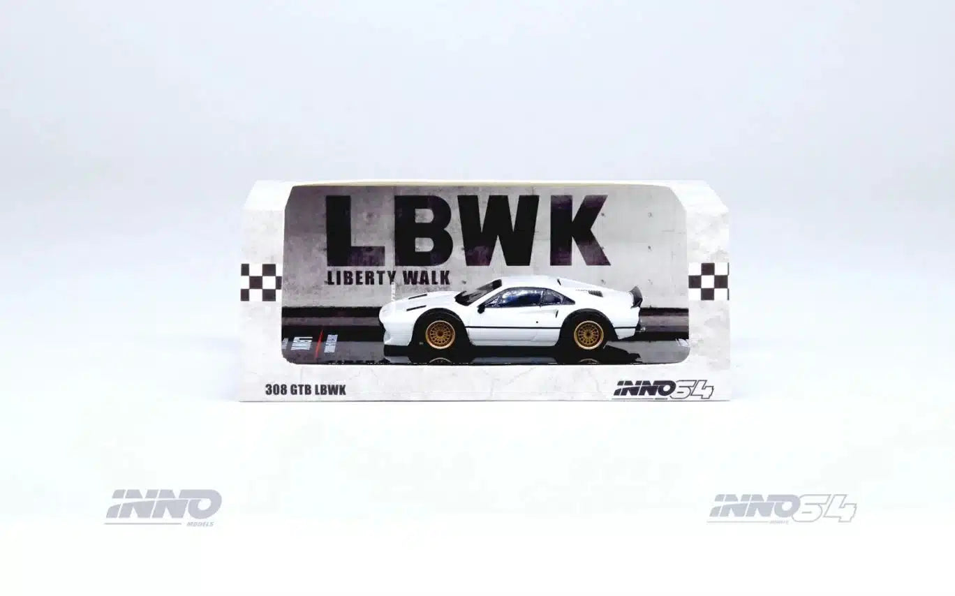 LBWK Ferrari 308 GTB - INNO64 - Scala 1/64 IN64-LBWK308-WHI
