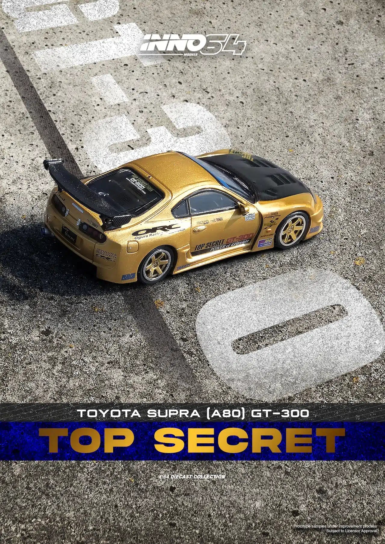 Toyota Supra (A80) GT300 "TOP SECRET" - INNO64 - Scala 1/64 IN64-A80TS-GOLD