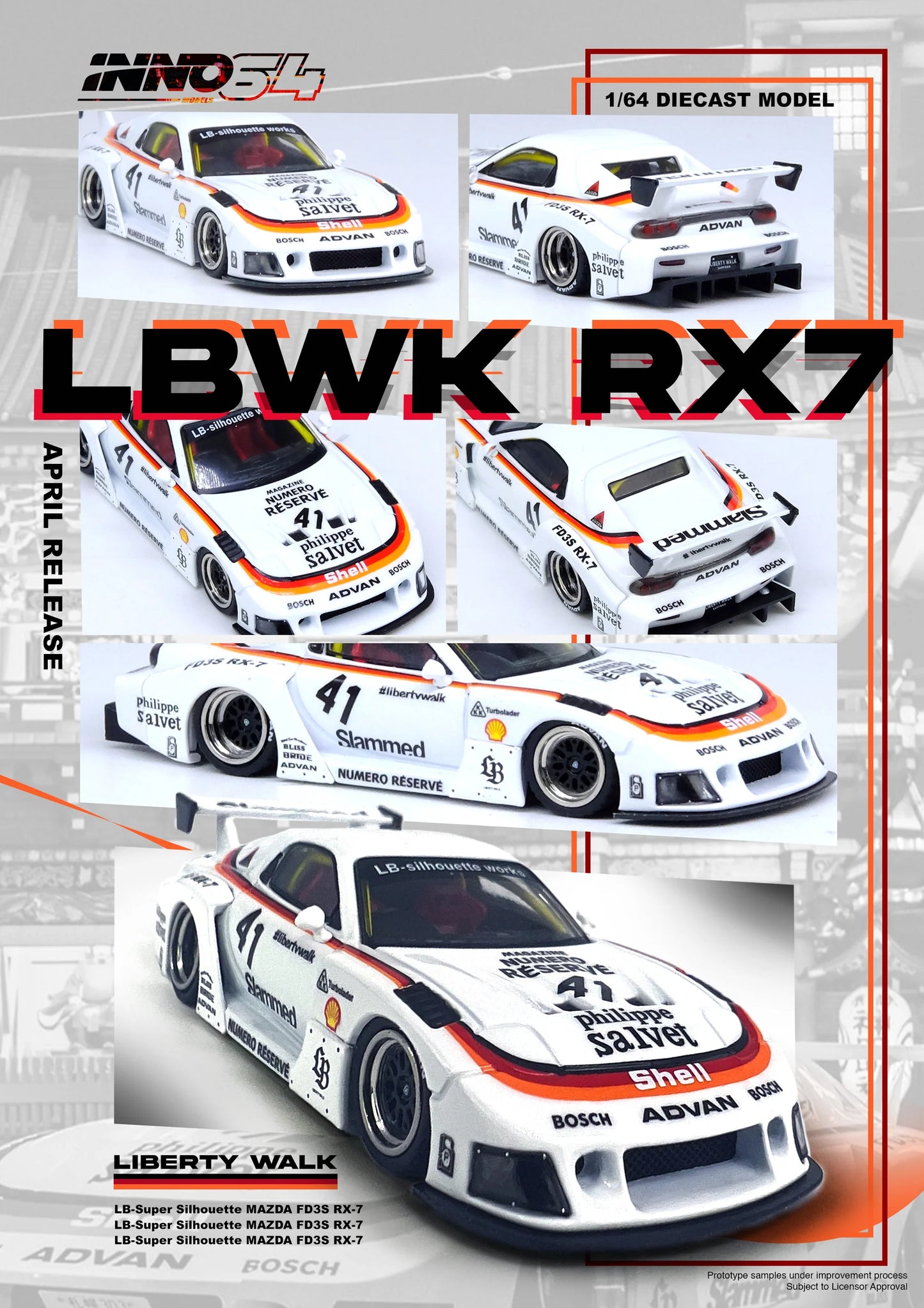 Mazda RX7 (FD3S) LB-Super Silhouette LBWK - INNO64 - Scala 1/64 IN64-LBWK-RX7-02
