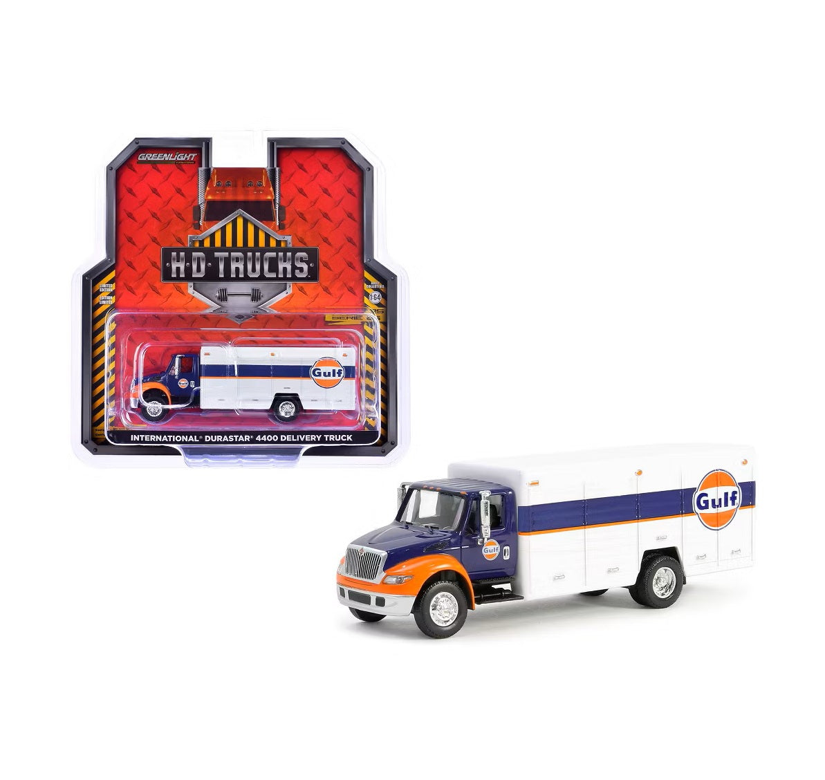 International Durastar 4400 Delivery Truck "Gulf Oil" - Series HD Trucks - Greenlight - Scala 1/64