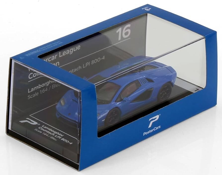 Lamborghini Countach LPI 800-4 Blue - PosterCars - Scala 1/64 H16