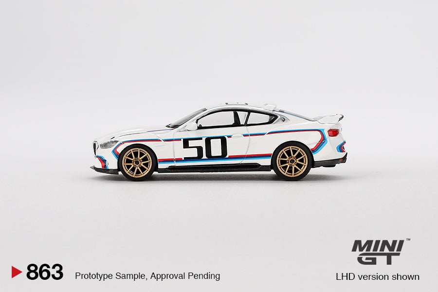 BMW 3.0 CSL White - Mini GT - Scala 1/64 MGT00863-BL Blister Packaging