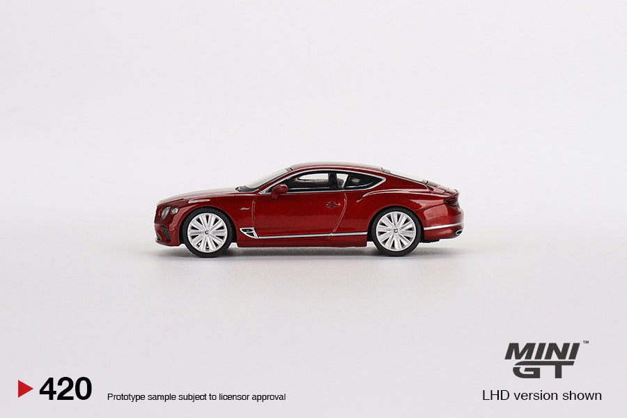 Bentley Continental GT Speed 2022 Candy Red MiJo Exclusives - Mini GT - Scala 1/64 MGT00420-MJ