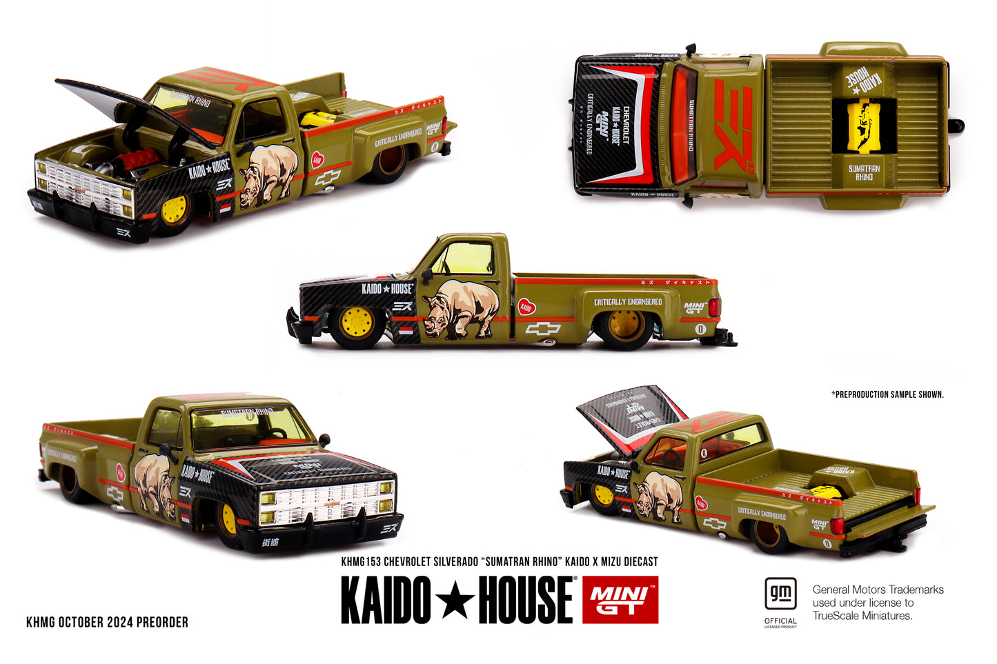 Chevrolet Silverado “Sumatran Rhino” KAIDO x MIZU Diecast - KAIDO HOUSE Mini GT - Scala 1/64 KHMG153