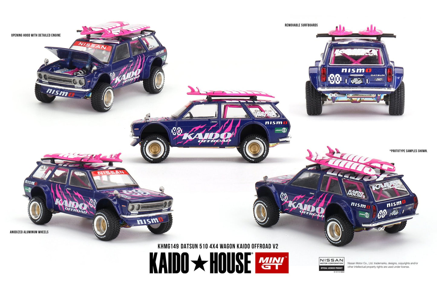 Datsun 510 4x4 Wagon Kaido Offroad V2 - KAIDO HOUSE Mini GT - Scala 1/64 KHMG149