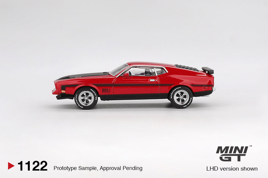 Ford Mustang Mach1 1971 Race Red - Mini GT - Scala 1/64 MGT01122-L
