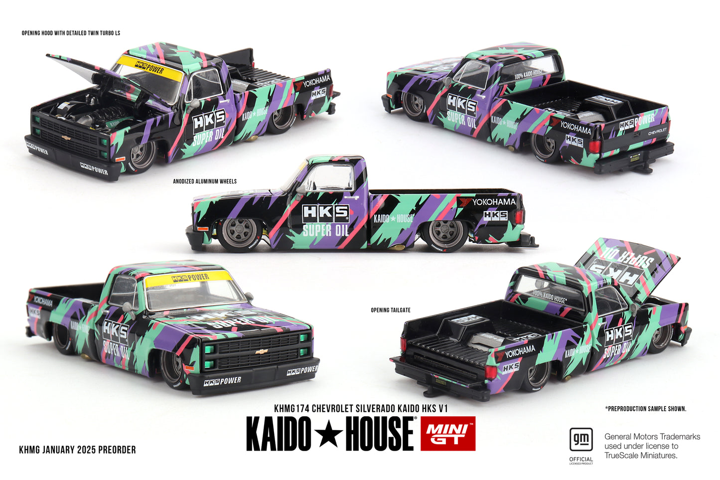 Chevrolet Silverado KAIDO HKS V1 - KAIDO HOUSE Mini GT - Scala 1/64 KHMG174