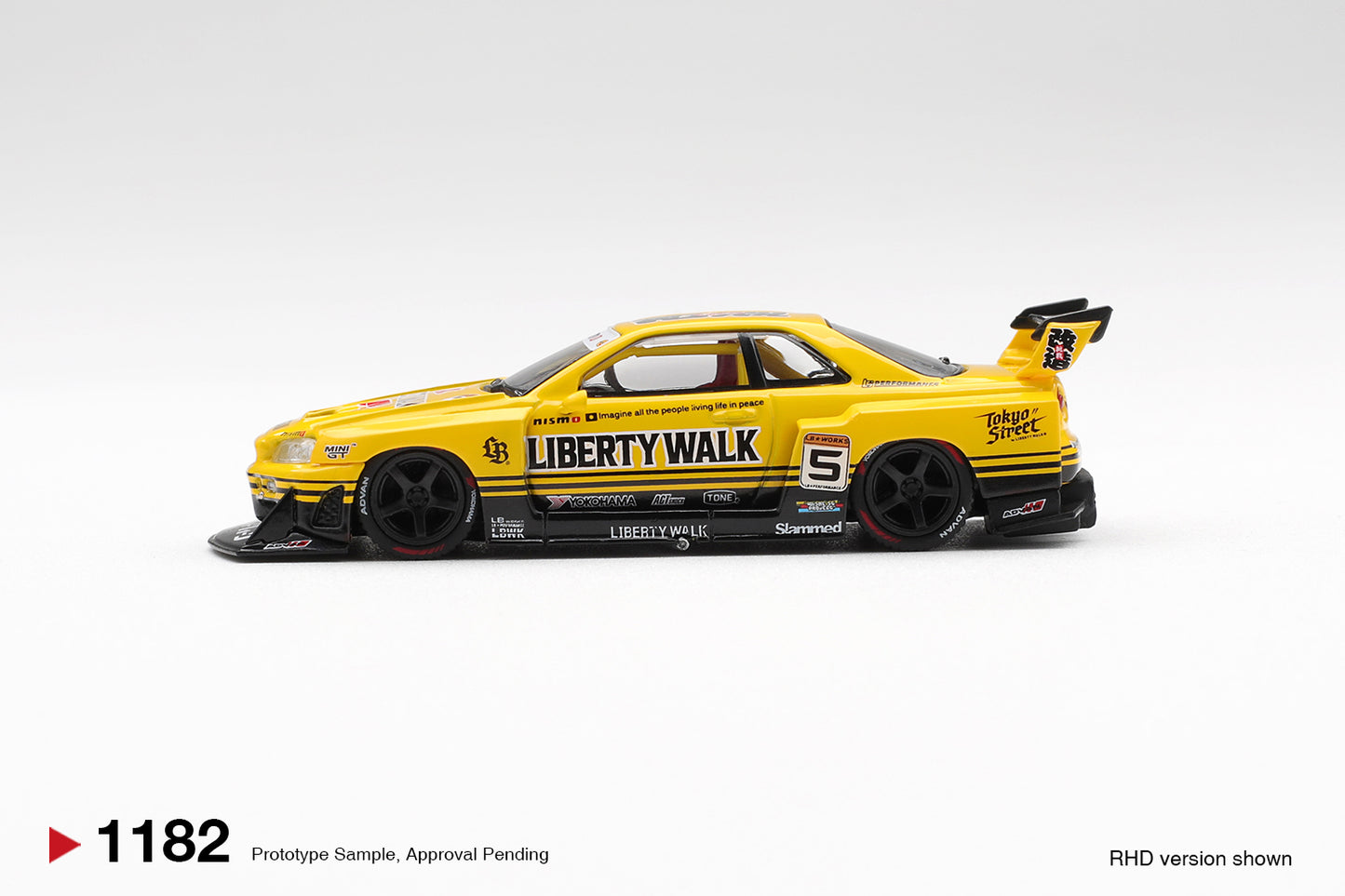 Nissan GTR (R34) Skyline Super Silhouette Sport Yellow 2025 - Mini GT - Scala 1/64 MGT01182-R
