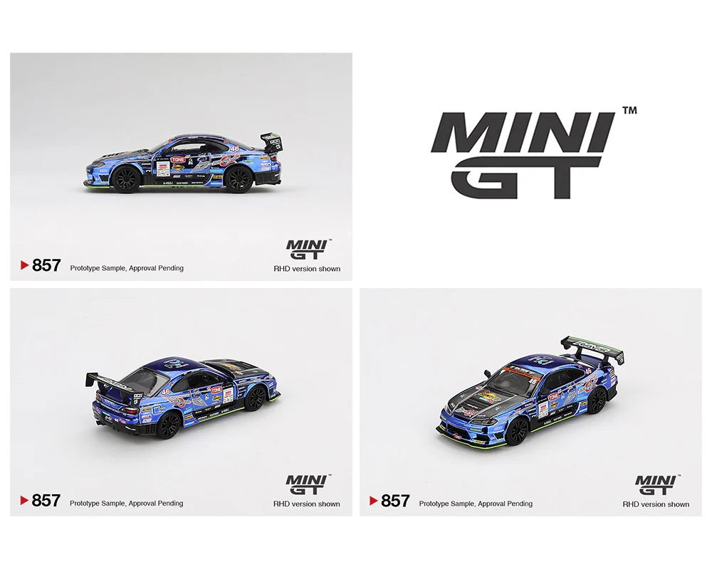 Nissan Silvia S15 D-MAX #46 D-MAX Racing 2023 D1 Grand Prix D1 - Mini GT - Scala 1/64 MGT00857-BL Blister Packaging