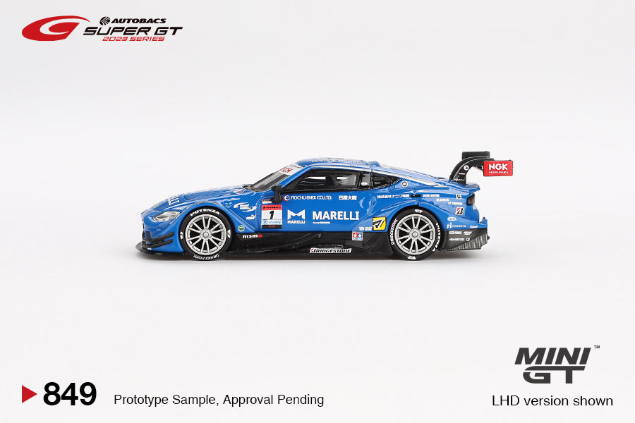 Nissan Z GT500 #1 MARELLI IMPUL Z TEAM IMPUL 2023 SUPER GT SERIES - Mini GT - Scala 1/64 MGT00849