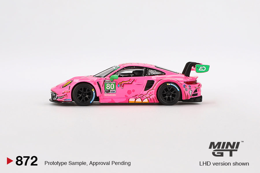Porsche 911 GT3 R #80 AO Racing 2023 IMSA VIRginia Roxy - Mini GT - Scala 1-64 MGT00872-L