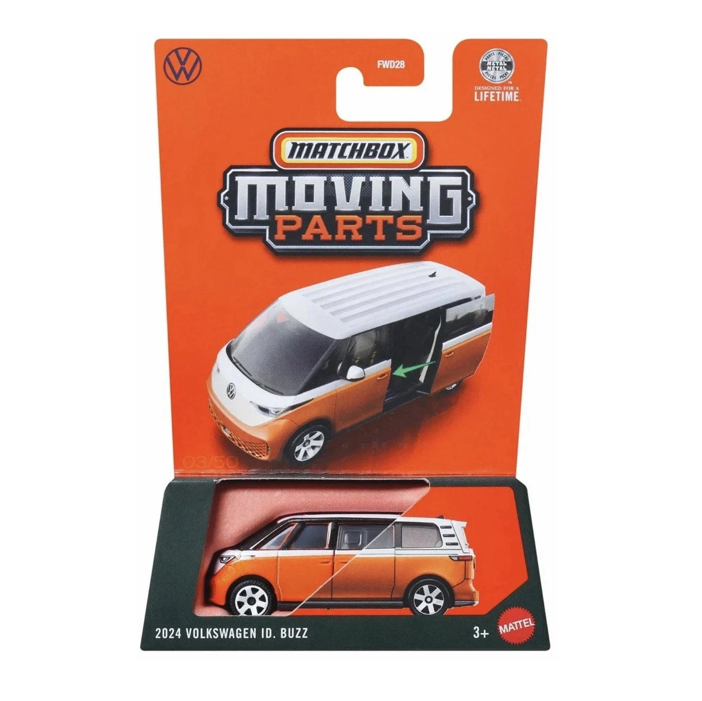 2024 Volkswagen ID Buzz Orange - Moving Parts - Matchbox - Scala 1/64 Circa
