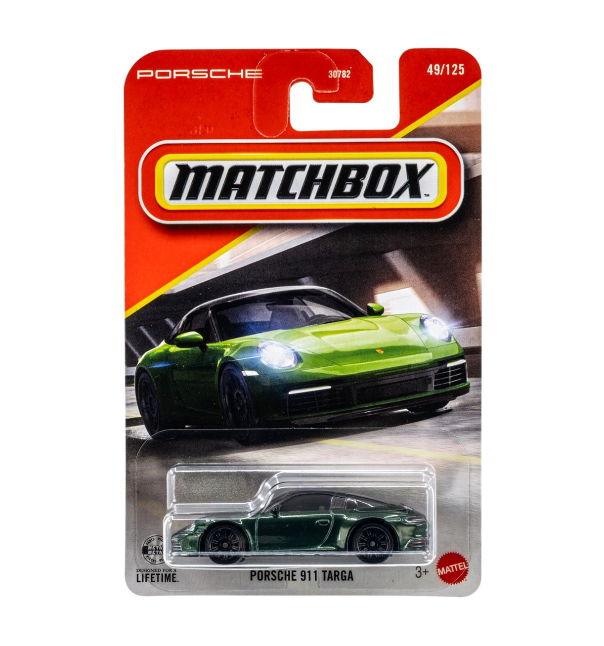 Porsche 911 Targa Green #49 Long Card - Matchbox - Scala 1/64 Circa