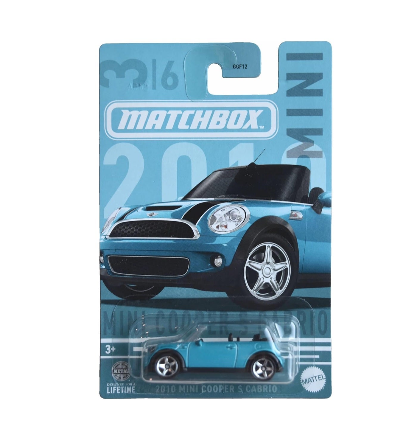2010 MINI Cooper S Cabrio Blue 3/6 - Matchbox - Scala 1/64