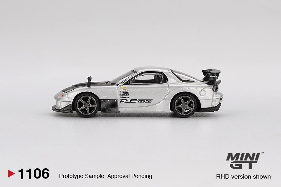 Mazda RX-7 (FD3S) RE-Amemiya Silver Metallic - Mini GT - Scala 1-64 MGT01106-L