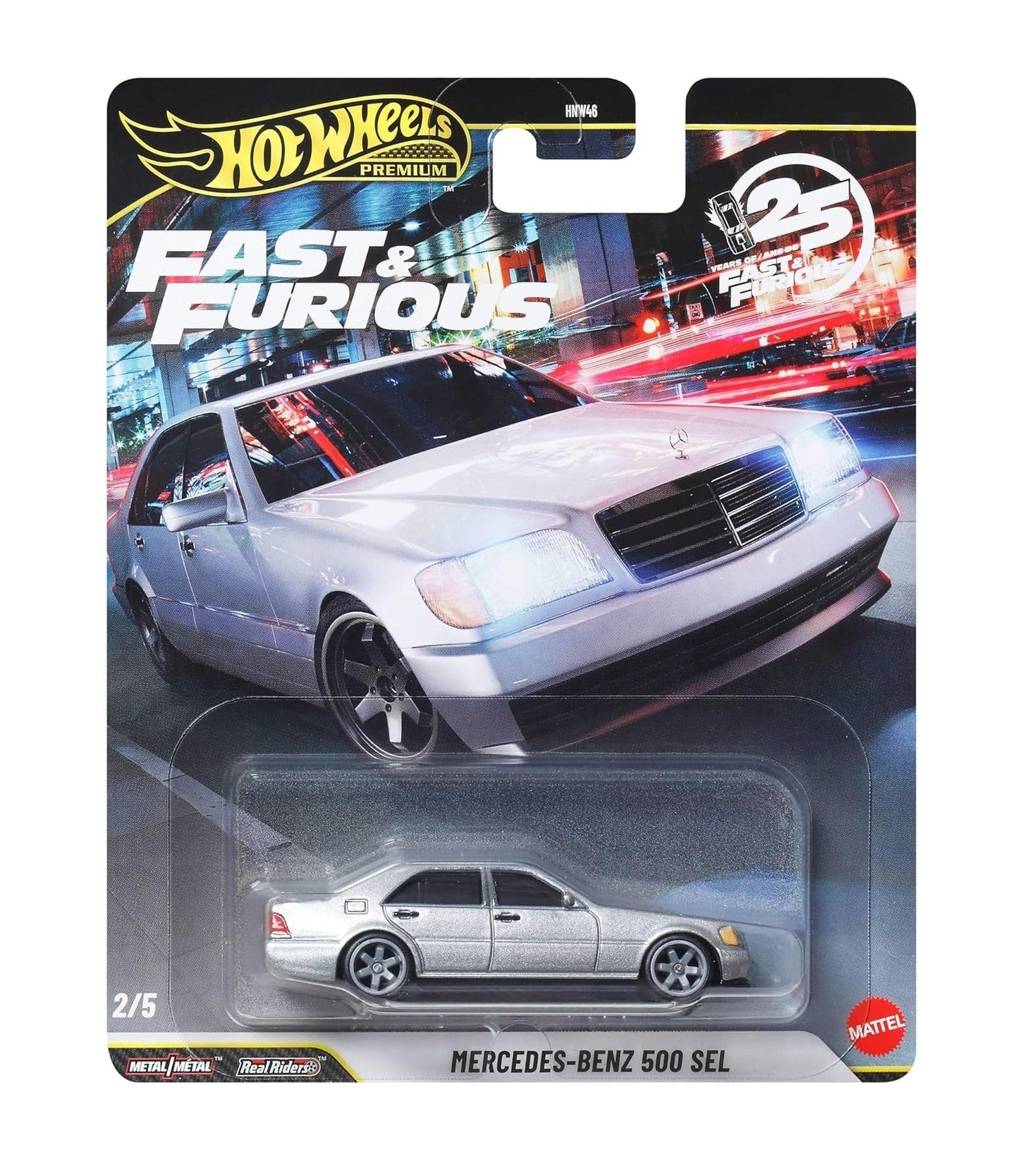 Mercedes-Benz 500 SEL Fast & Furious 25th Anniversary - Hot Wheels Premium - Scala 1/64