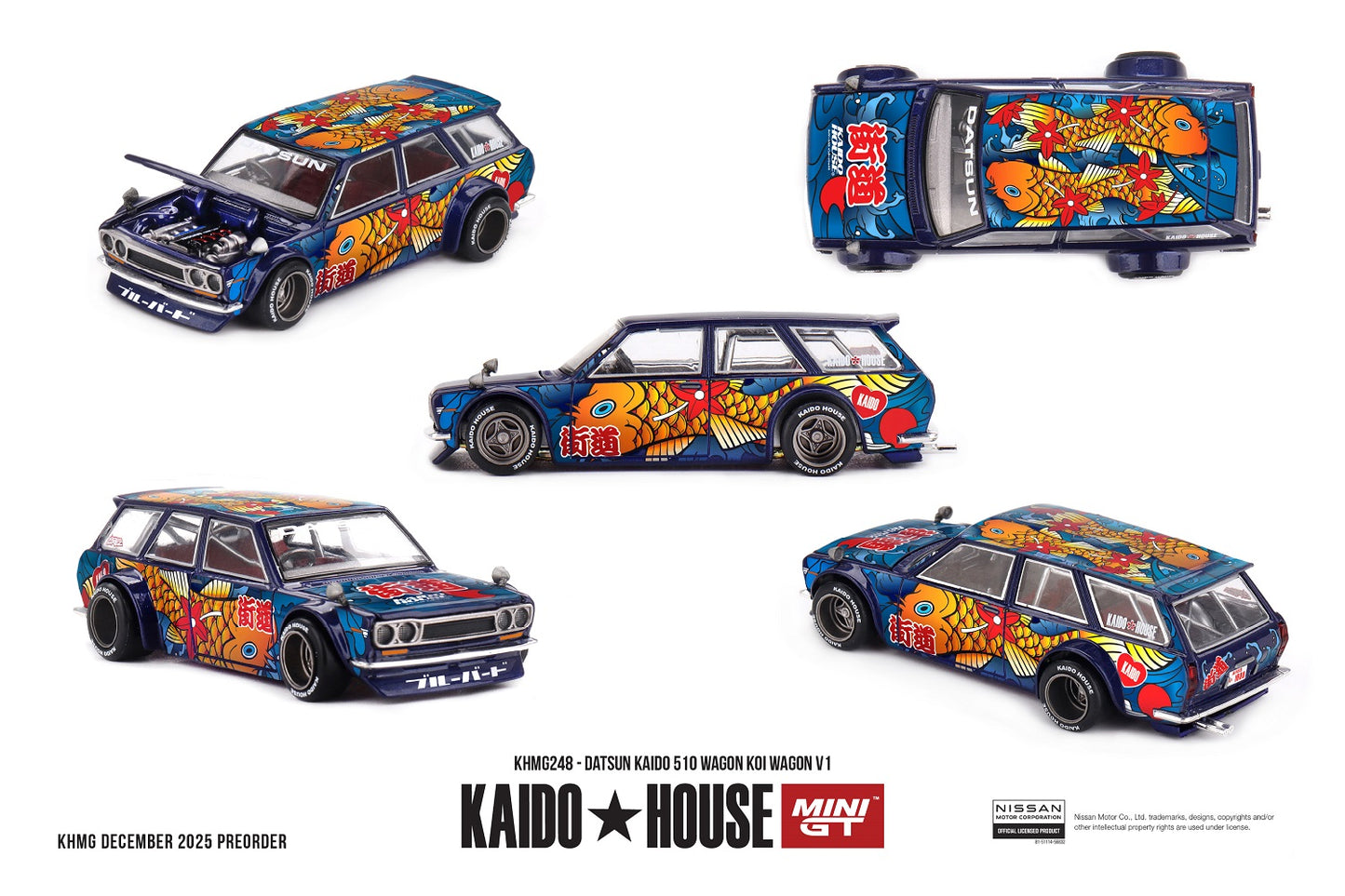 Datsun 510 WAGON KOI WAGON V1 1969 - Mini GT - Kaido House - Scala 1/64 KHMG248