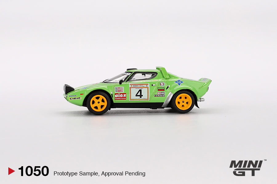 Lancia Stratos HF #4 1979 Spanish Rally Champion - Mini GT - Scala 1/64 MGT01050-BL Blister Packaging
