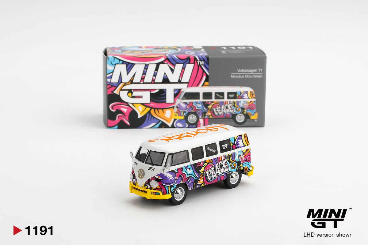 Volkswagen T1 Microbus Mizu Design 1967 - Mini GT - Scala 1/64 MGT01191-BL Blister Packaging