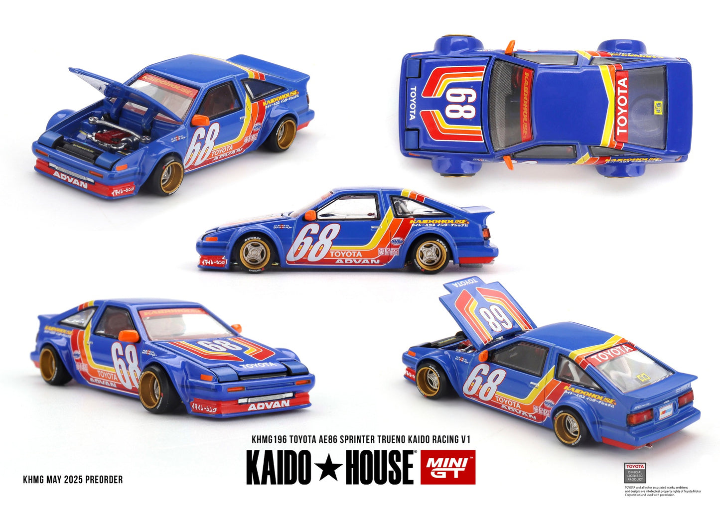 Toyota AE86 Sprinter Trueno KAIDO RACING V1 1983 - Mini GT Kaido House - Scala 1/64 KHMG196