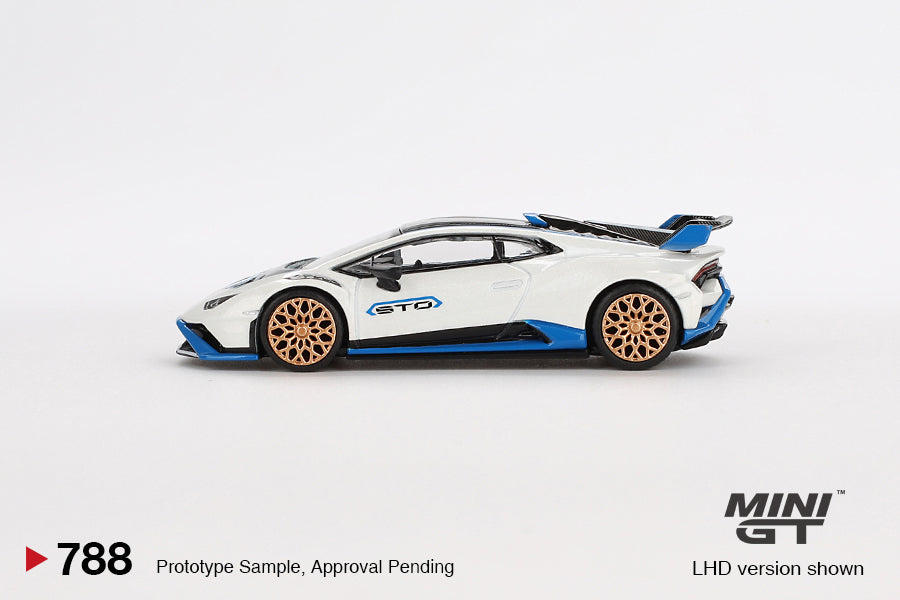 Lamborghini Huracán STO Bianco Asopo - Mini GT - Scala 1/64 MGT00788-L